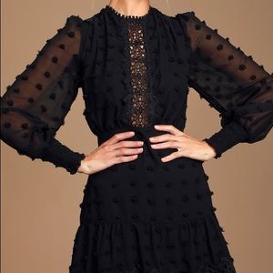 Lulus Black Embroidered Dress